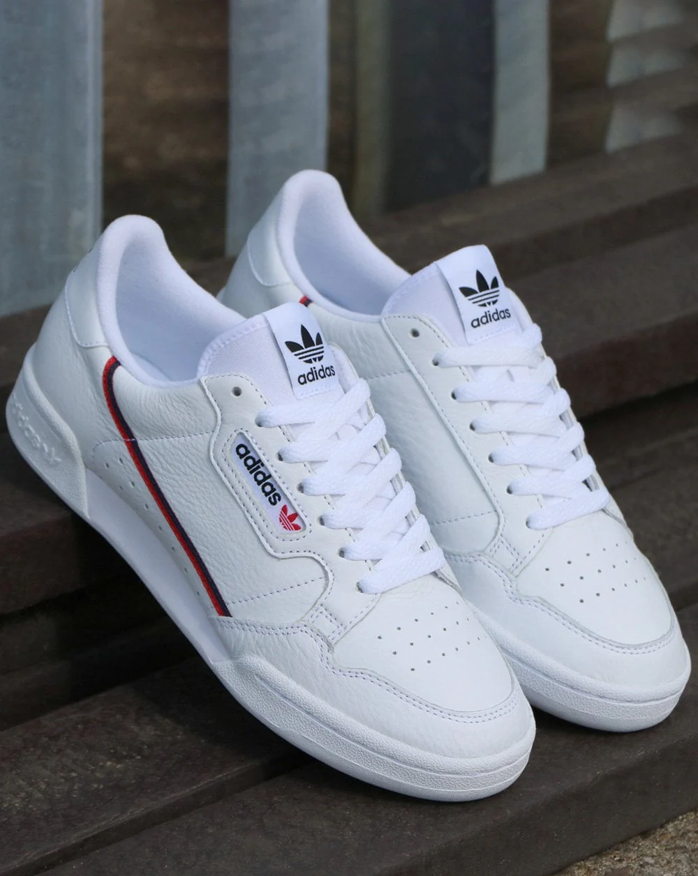 Adidas Continental 80 Trainers White/Red/Navy - Image 2
