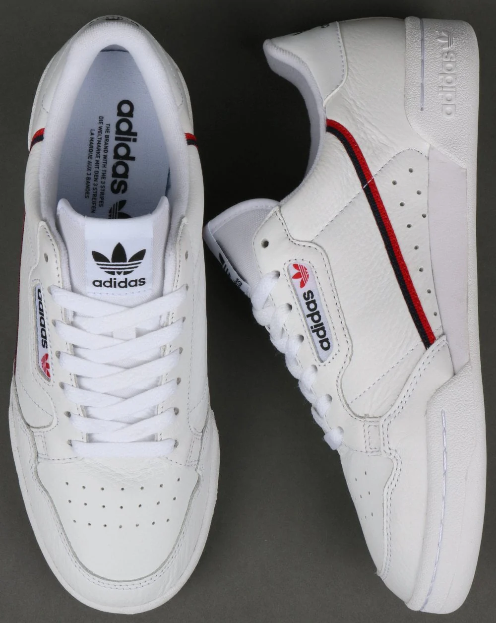 Adidas Continental 80 Trainers White/Red/Navy - Image 4