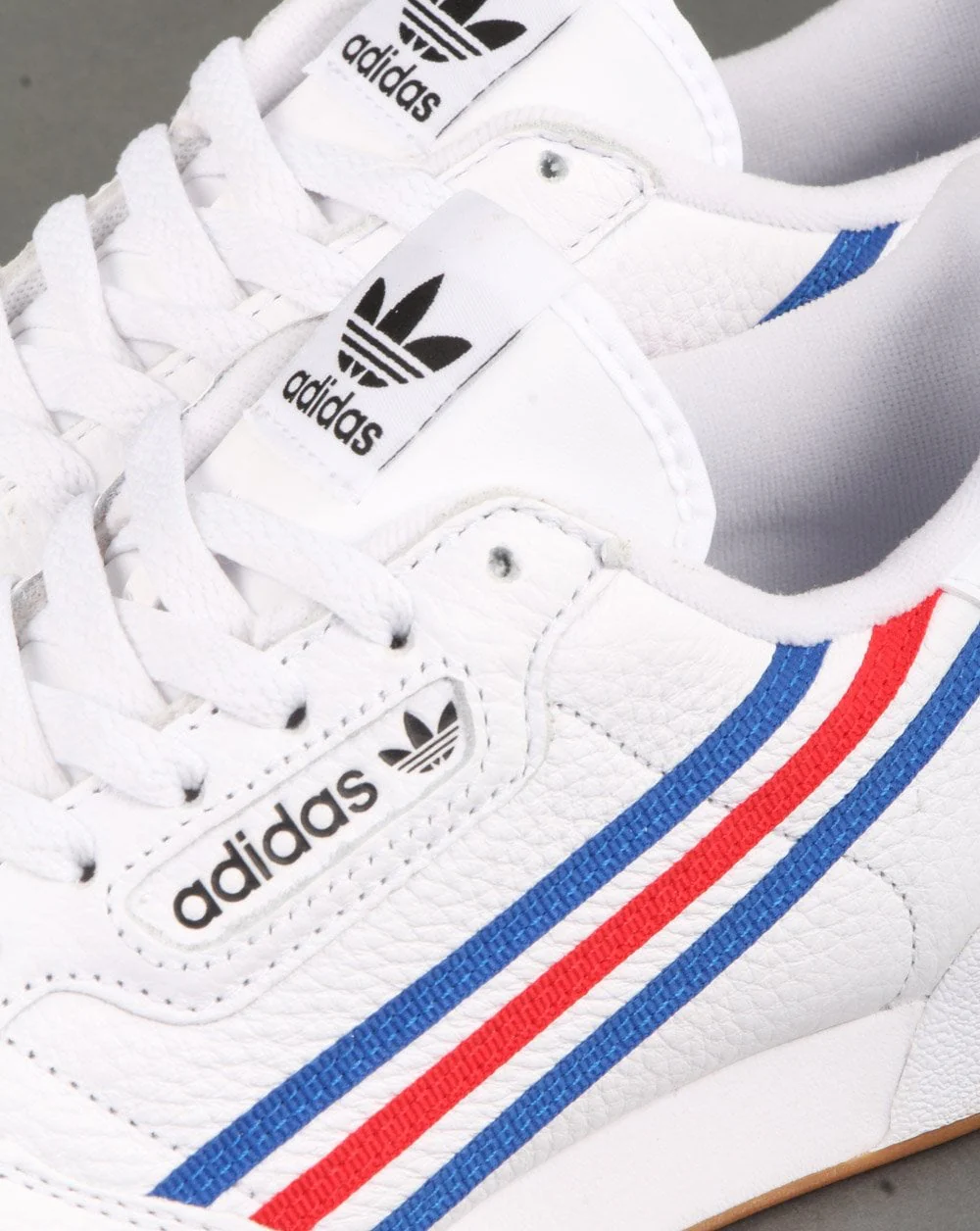 Adidas Continental 80 Trainers White/Royal/Red stripes
