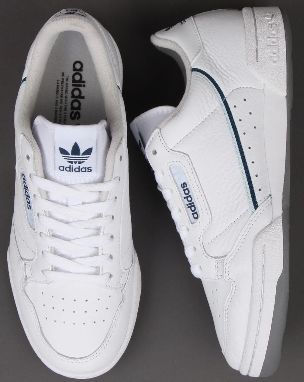 Adidas Continental 80 Trainers White/Sky/Navy - Image 2