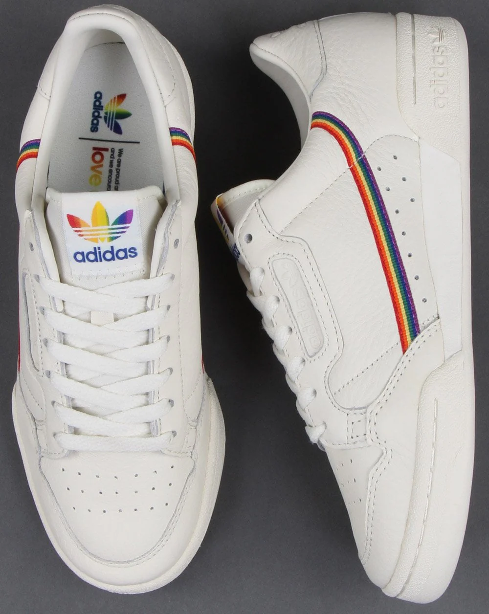 Adidas Continental 80s Pride Trainers White- Multi - Image 2