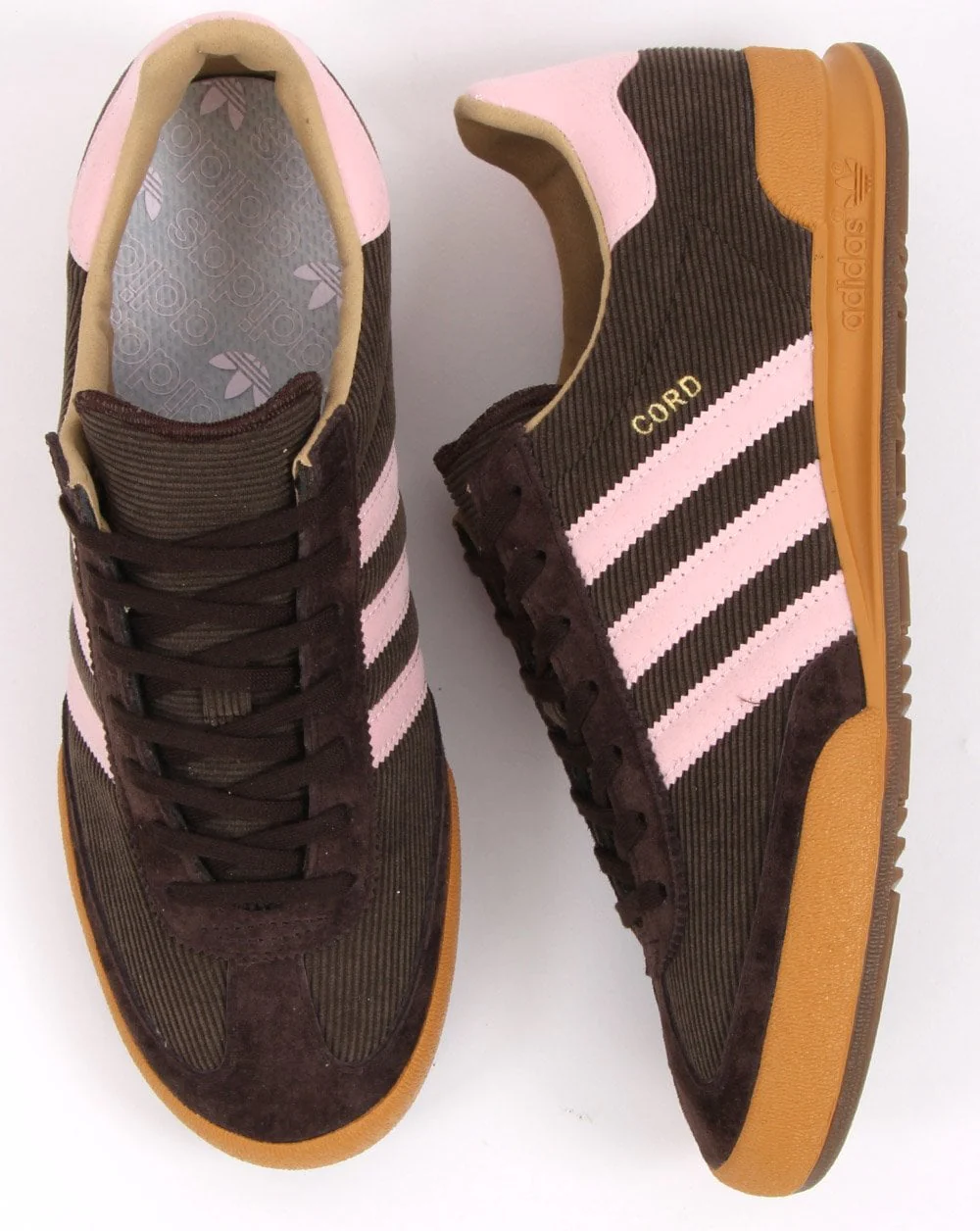 Adidas Cord Trainers Brown/Soft Pink - Image 2