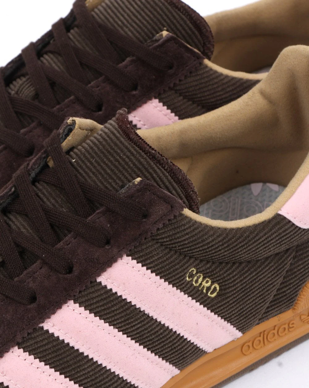Adidas Cord Trainers Brown/Soft Pink - Image 3