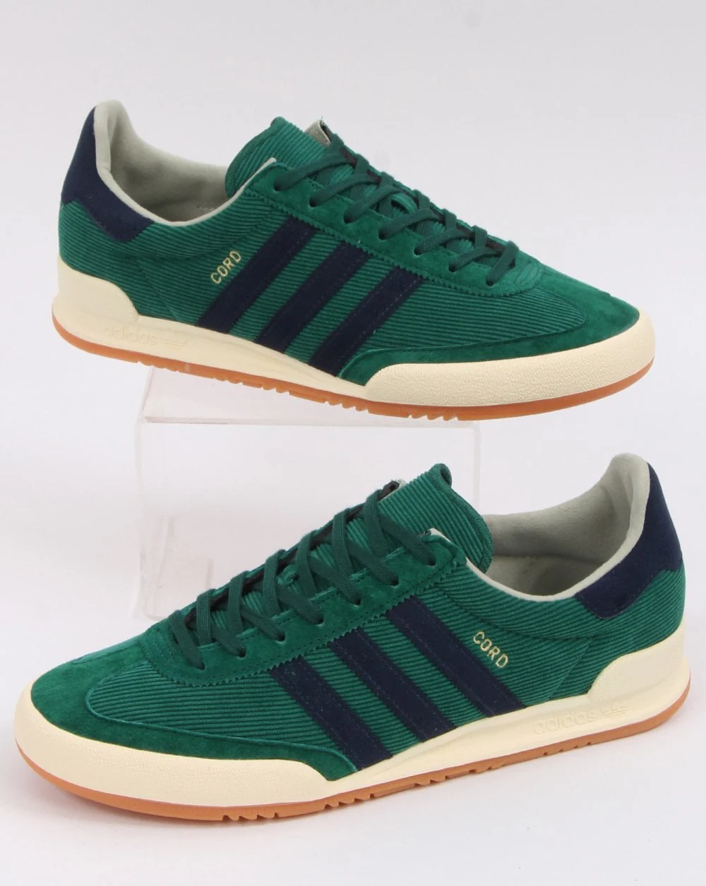 Adidas Cord Trainers Green/Navy - Image 3