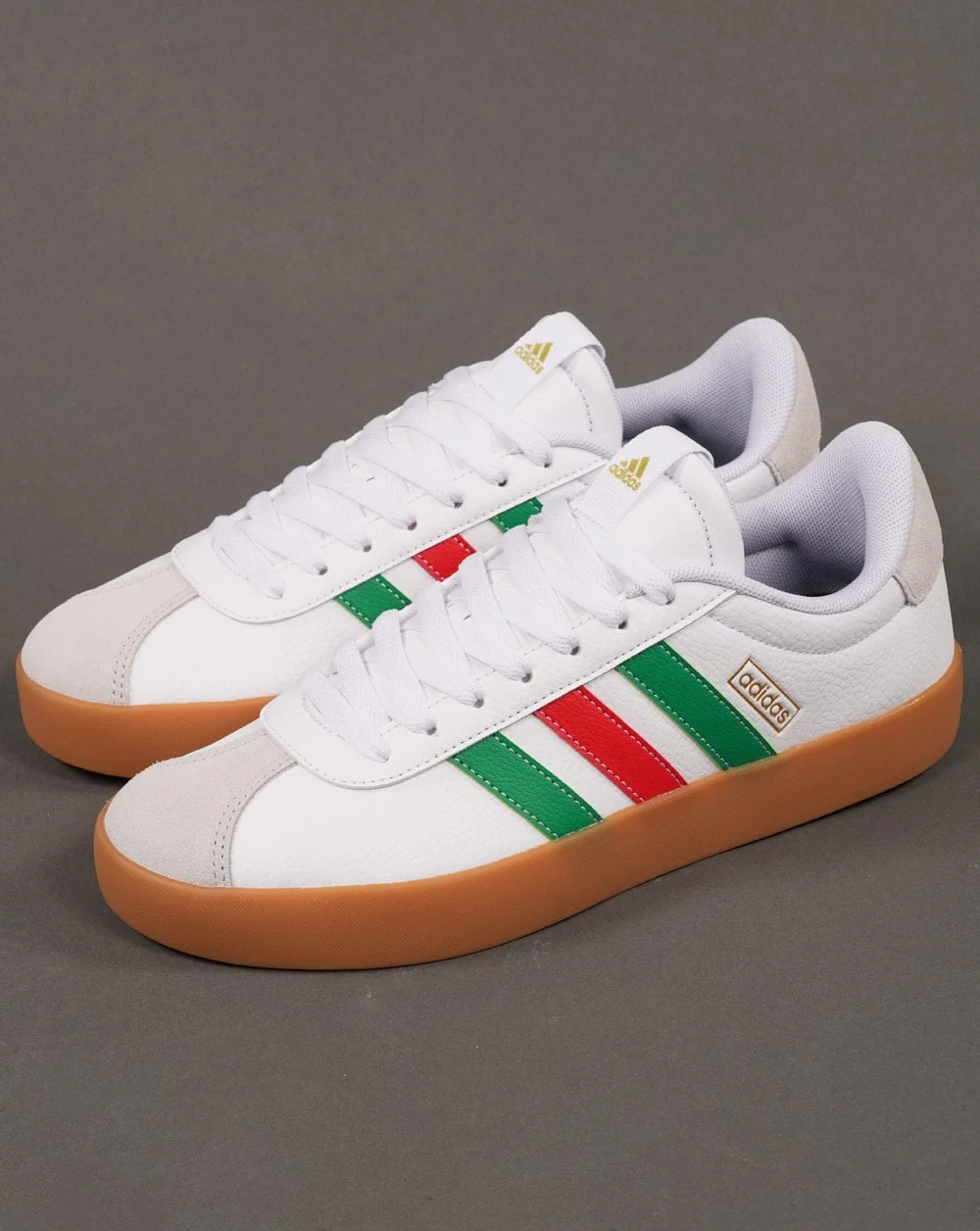 Adidas Court Trainers White Green Red Gum - Image 2