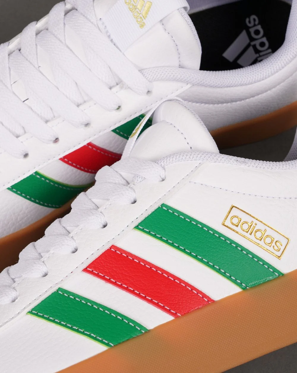 Adidas Court Trainers White Green Red Gum - Image 3