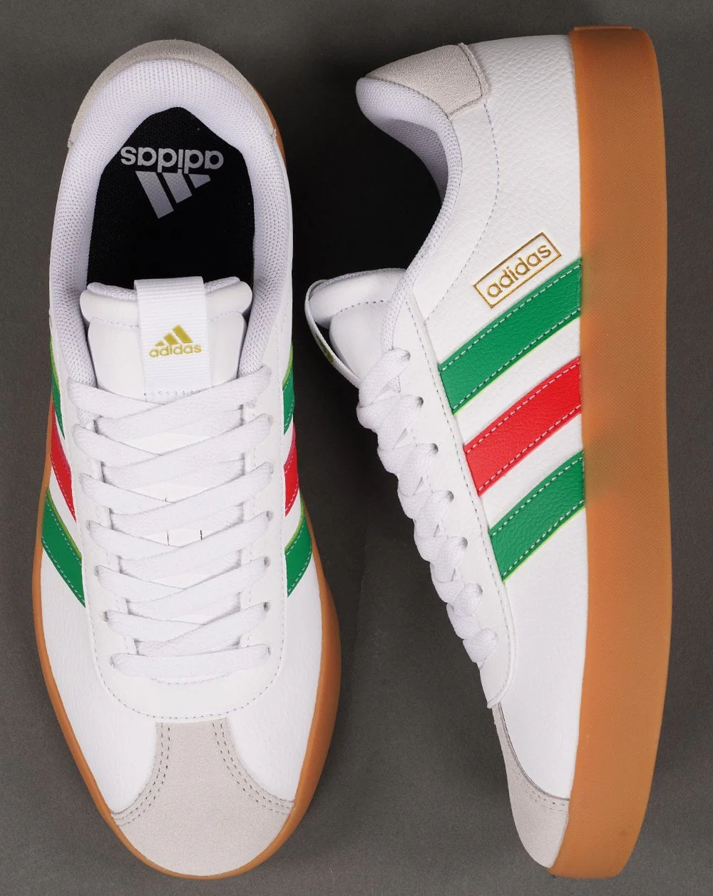 Adidas Court Trainers White Green Red Gum - Image 4