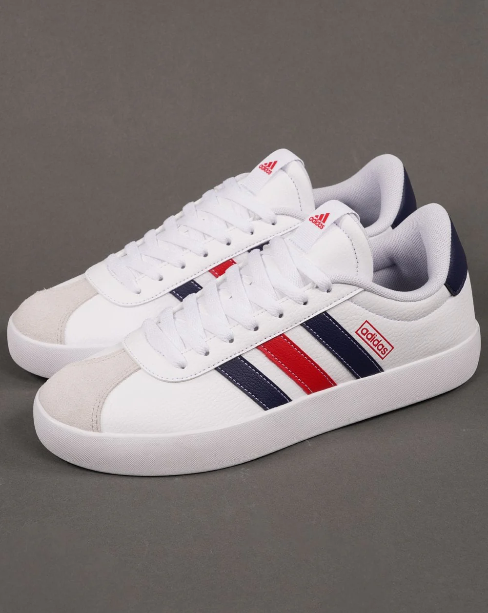 Adidas Court Trainers White Navy Red - Image 3