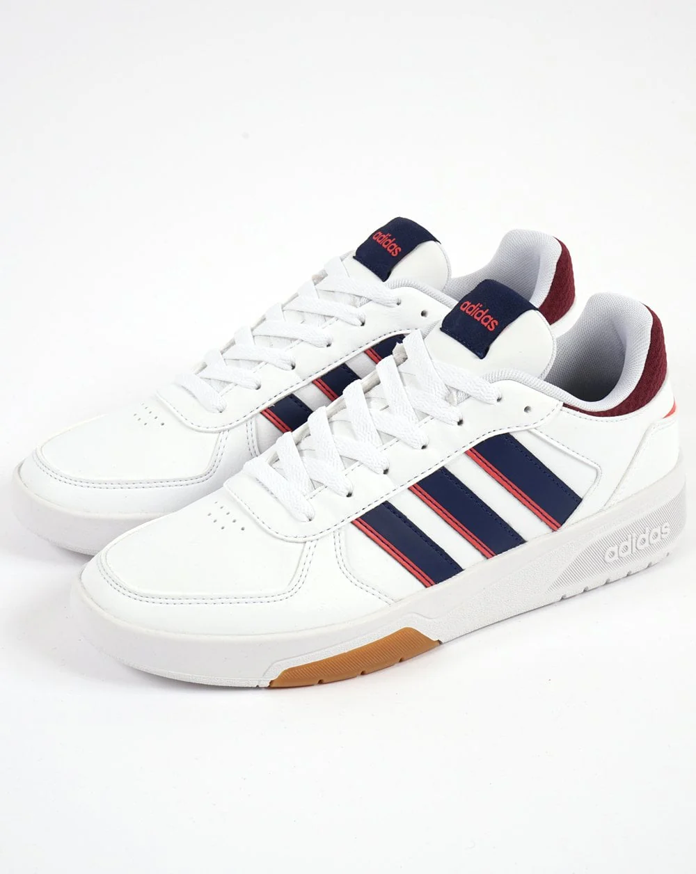 Adidas Courtbeat Trainers White/Dark Blue/Red - Image 2
