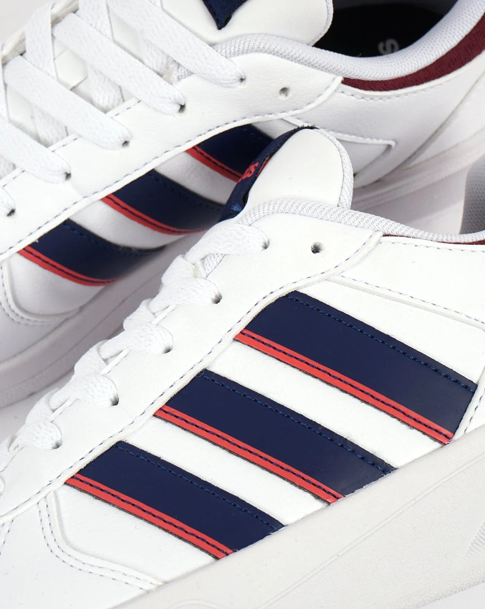 Adidas Courtbeat Trainers White/Dark Blue/Red - Image 3