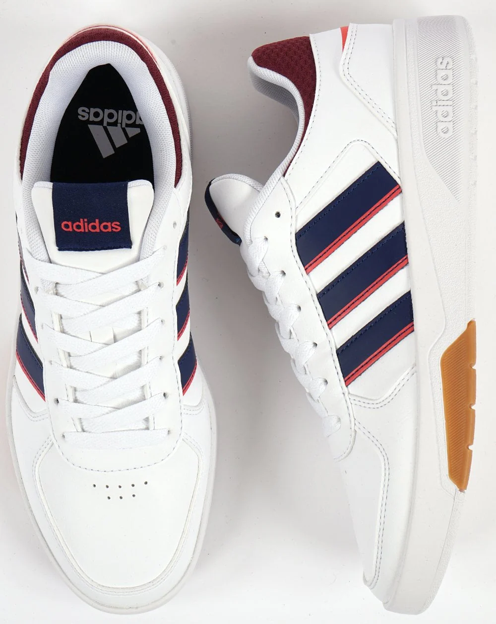 Adidas Courtbeat Trainers White/Dark Blue/Red - Image 4