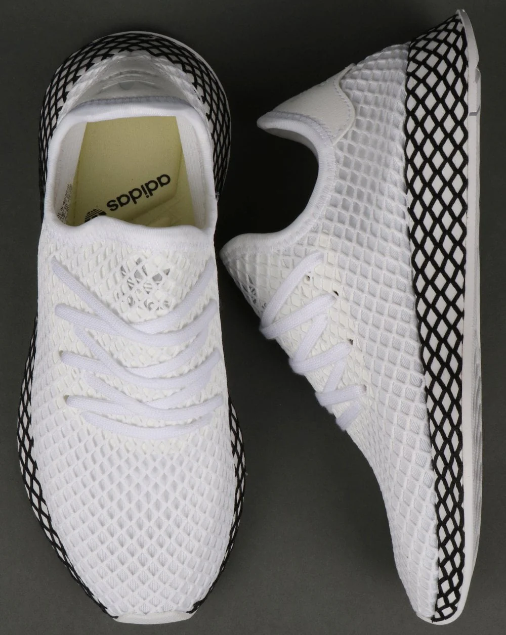 Adidas Deerupt Runner Trainers White/White/Black - Image 2