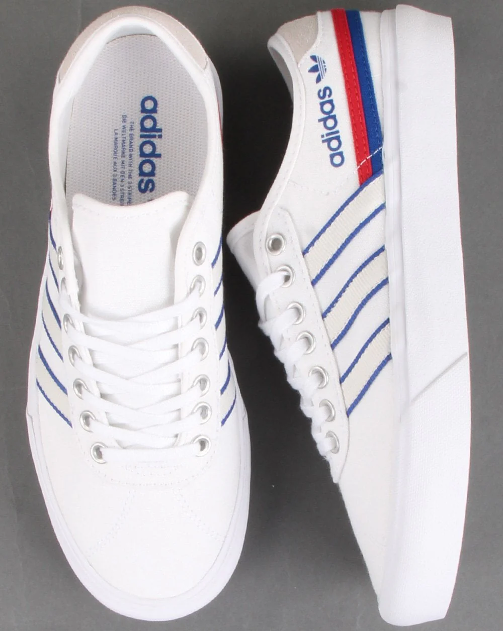 Adidas Delpala Trainers White/Scarlet/Royal - Image 2