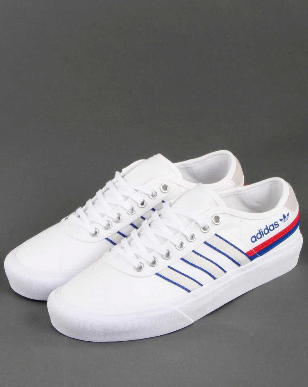 Adidas Delpala Trainers White/Scarlet/Royal - Image 3
