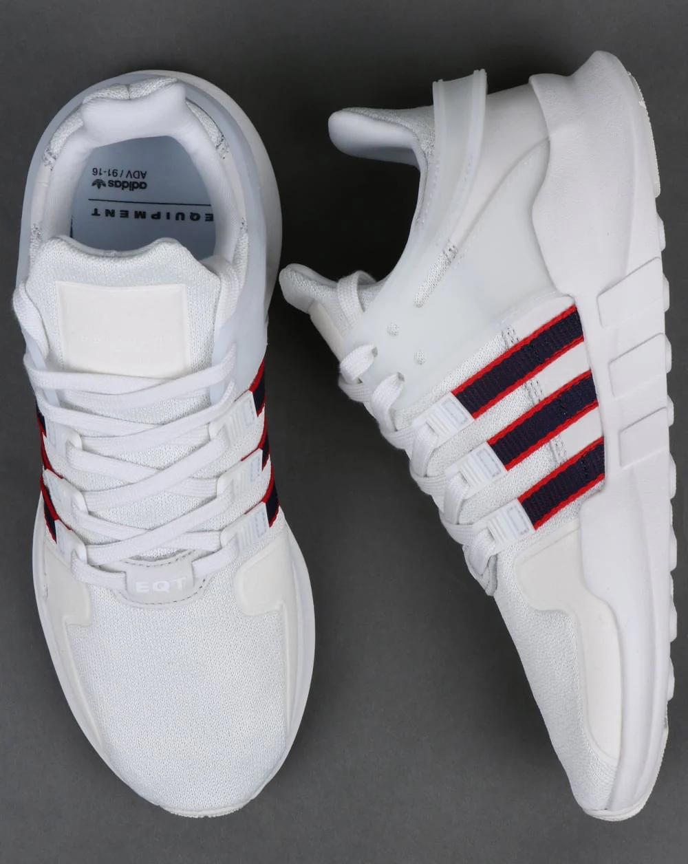 Adidas EQT Support ADV Trainers Crystal White/Navy/Scarlet - Image 2
