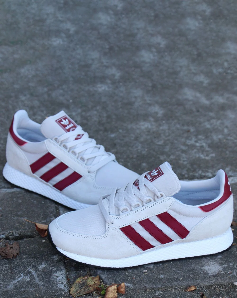 Adidas Forest Grove Trainers Chalk White/Burgundy - Image 2