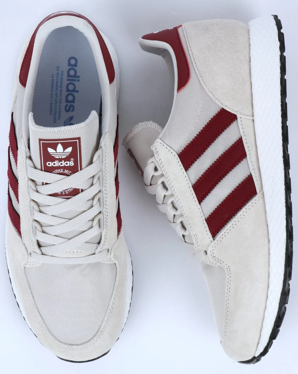 Adidas Forest Grove Trainers Chalk White/Burgundy - Image 3