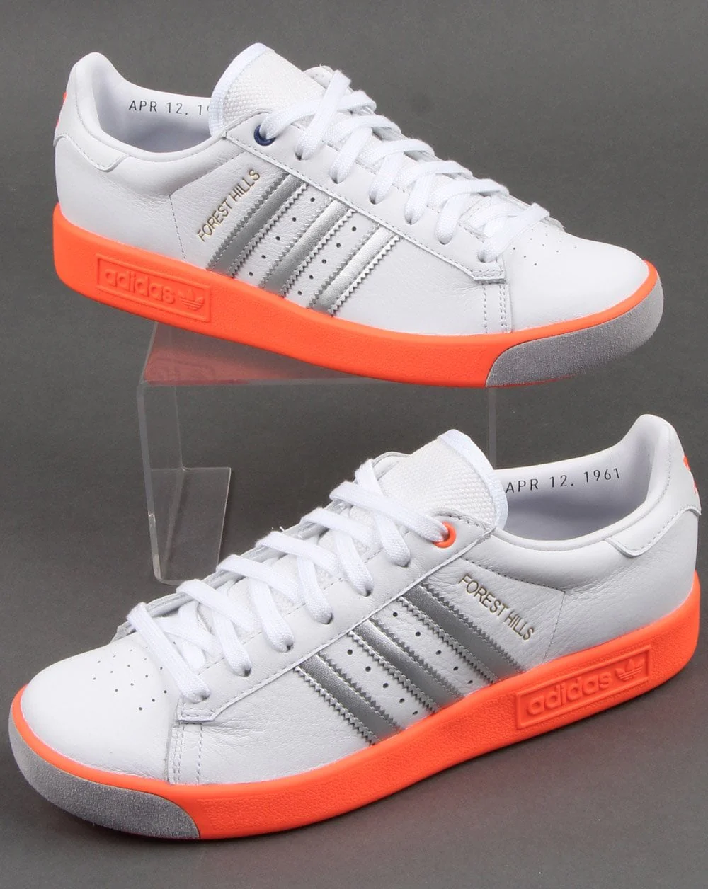 Adidas Forest Hills Trainers White/Silver/Orange