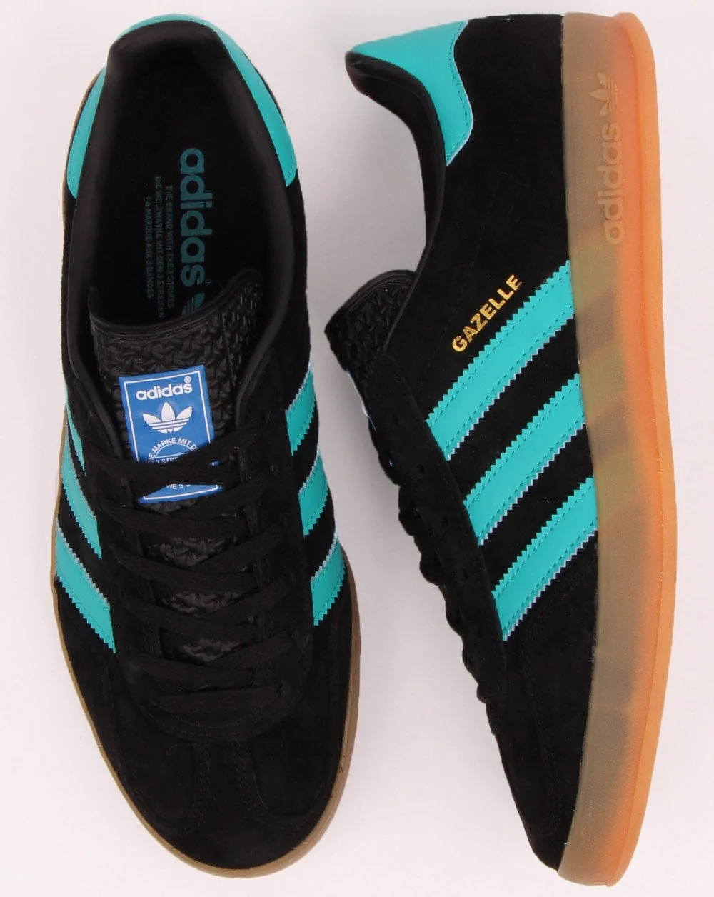 Adidas Gazelle Indoor Trainers Black/ Aqua - Image 2