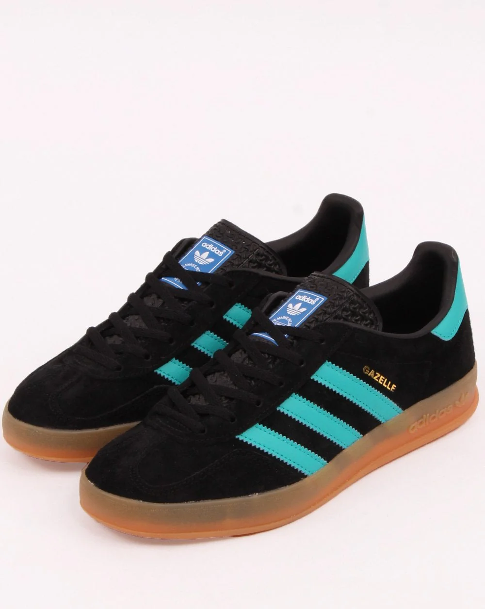 Adidas Gazelle Indoor Trainers Black/ Aqua - Image 4