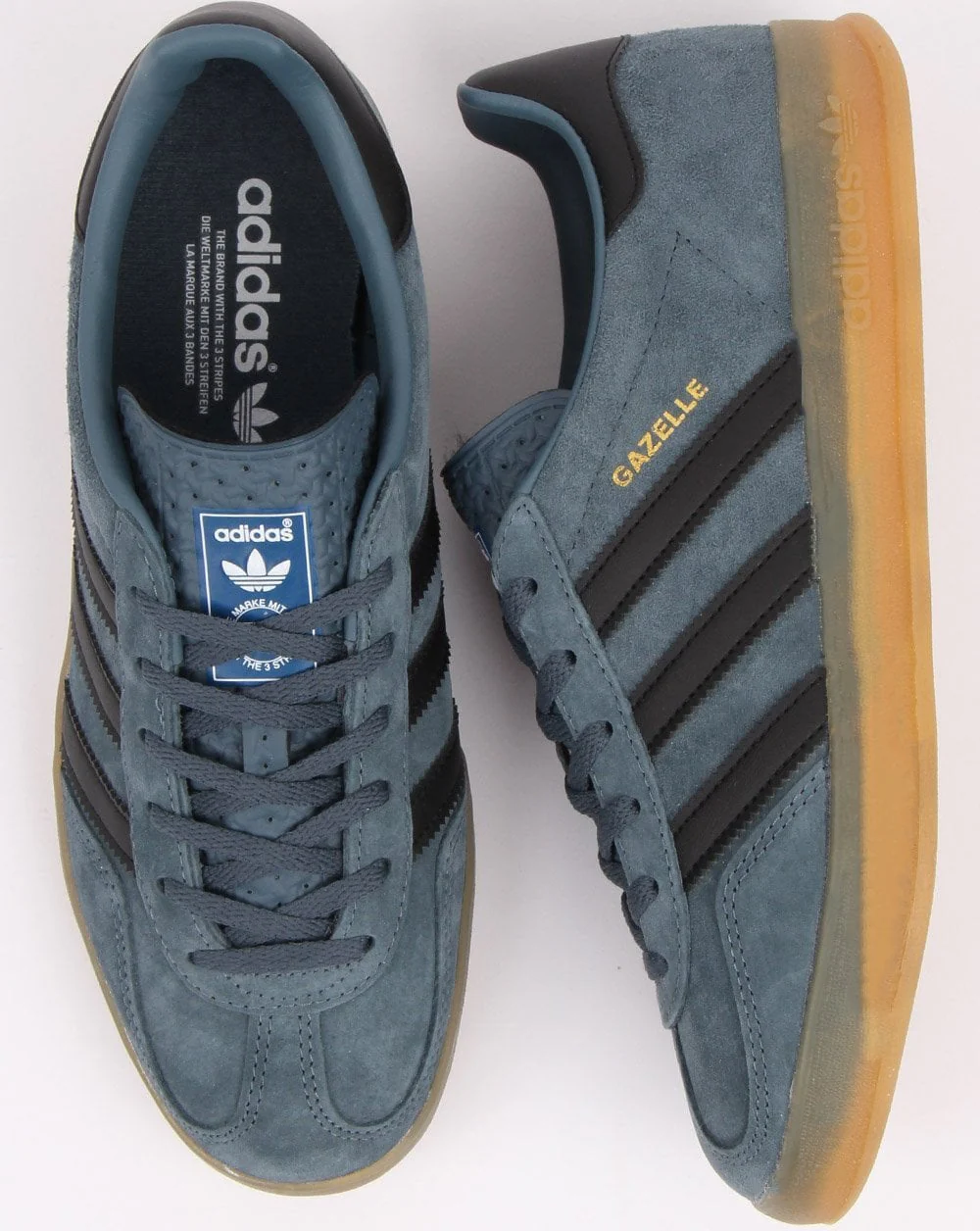 Adidas Gazelle Indoor Trainers Grey Black - Image 3