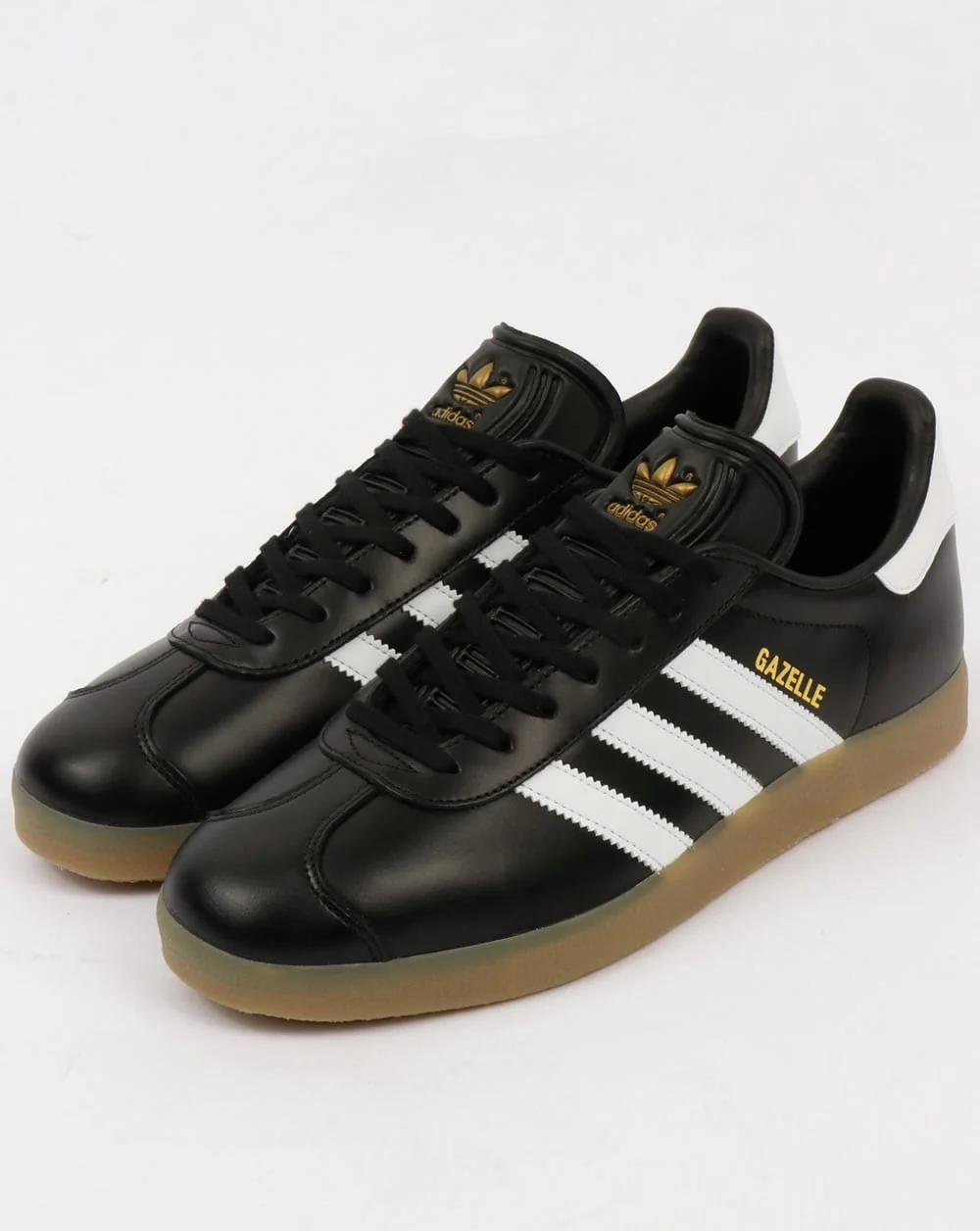 Adidas Gazelle Leather Trainers Black/White Gum - Image 4