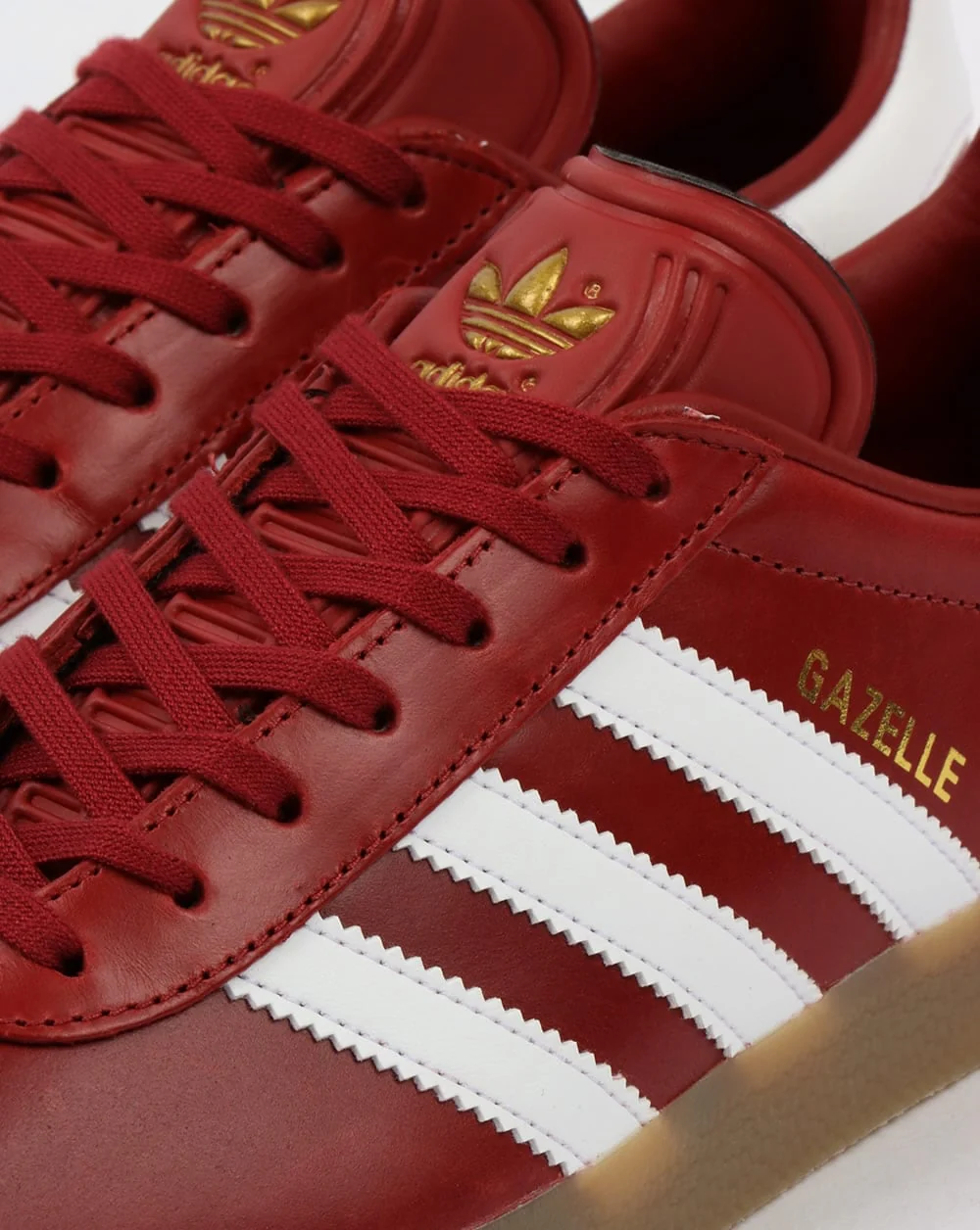 Adidas Gazelle Leather Trainers Oxblood Red/White/gum - Image 2