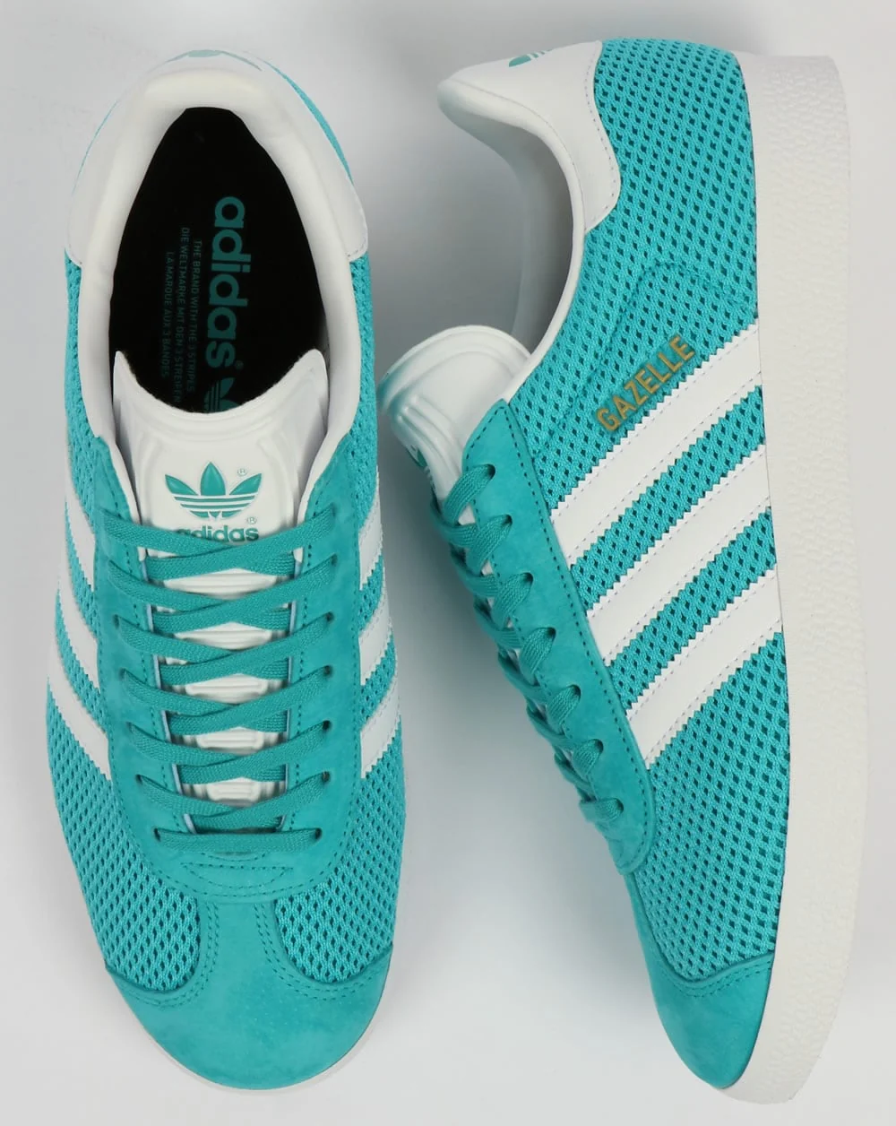 Adidas Gazelle Textile Trainers Energy Blue/White - Image 2