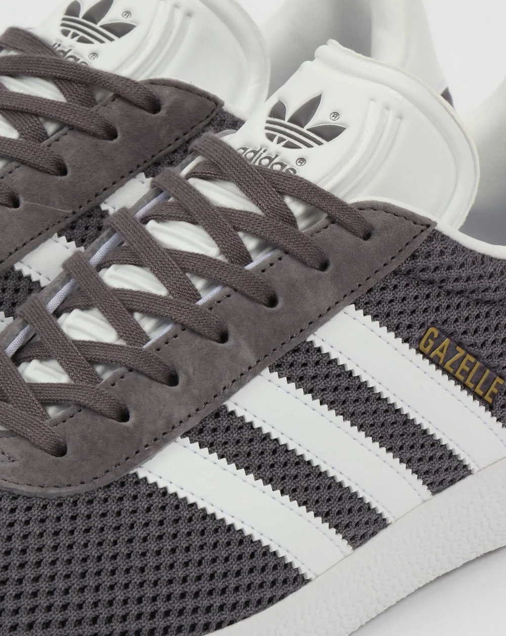 Adidas Gazelle Textile Trainers Trace Grey/White - Image 4