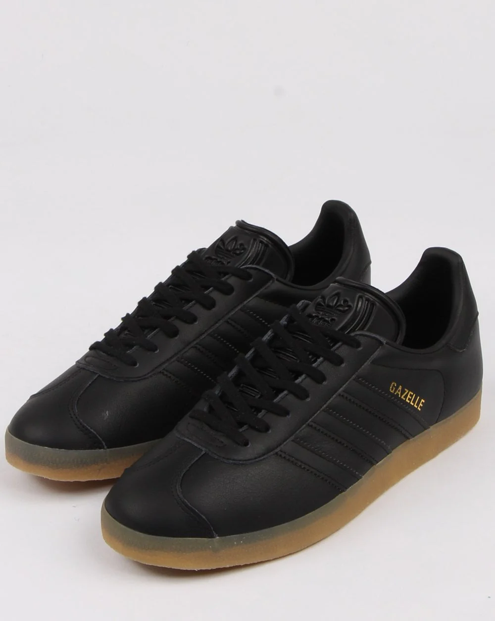 Adidas Gazelle Trainers Black Leather Gum - Image 3