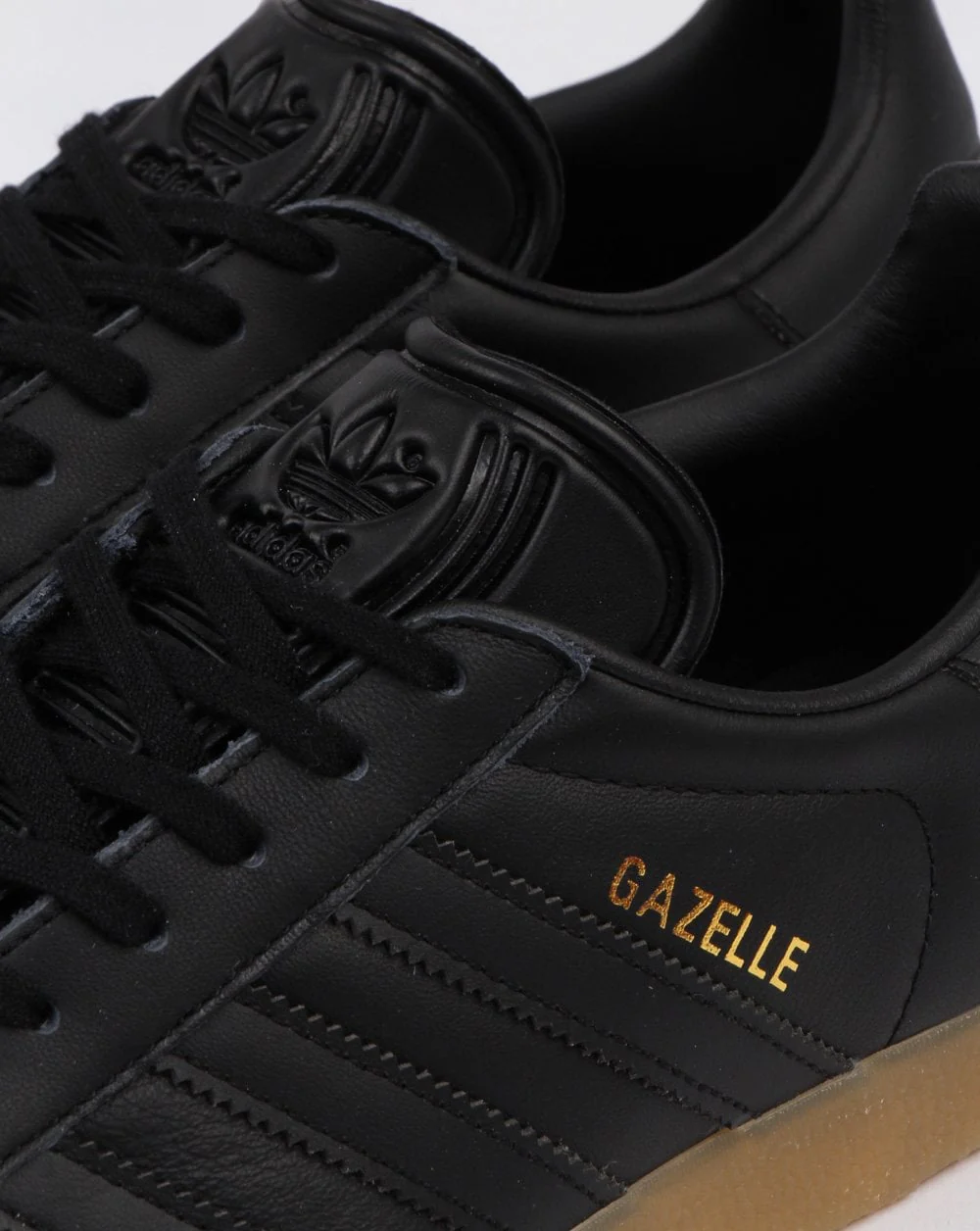 Adidas Gazelle Trainers Black Leather Gum - Image 4
