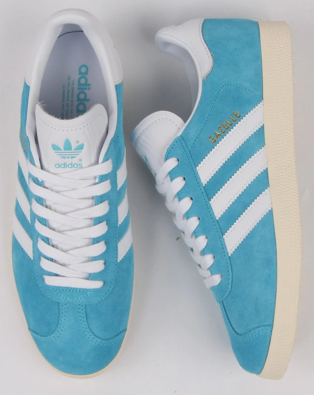 Adidas Gazelle Trainers Bright Cyan/White
