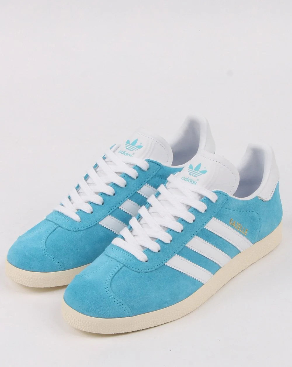 Adidas Gazelle Trainers Bright Cyan/White - Image 3