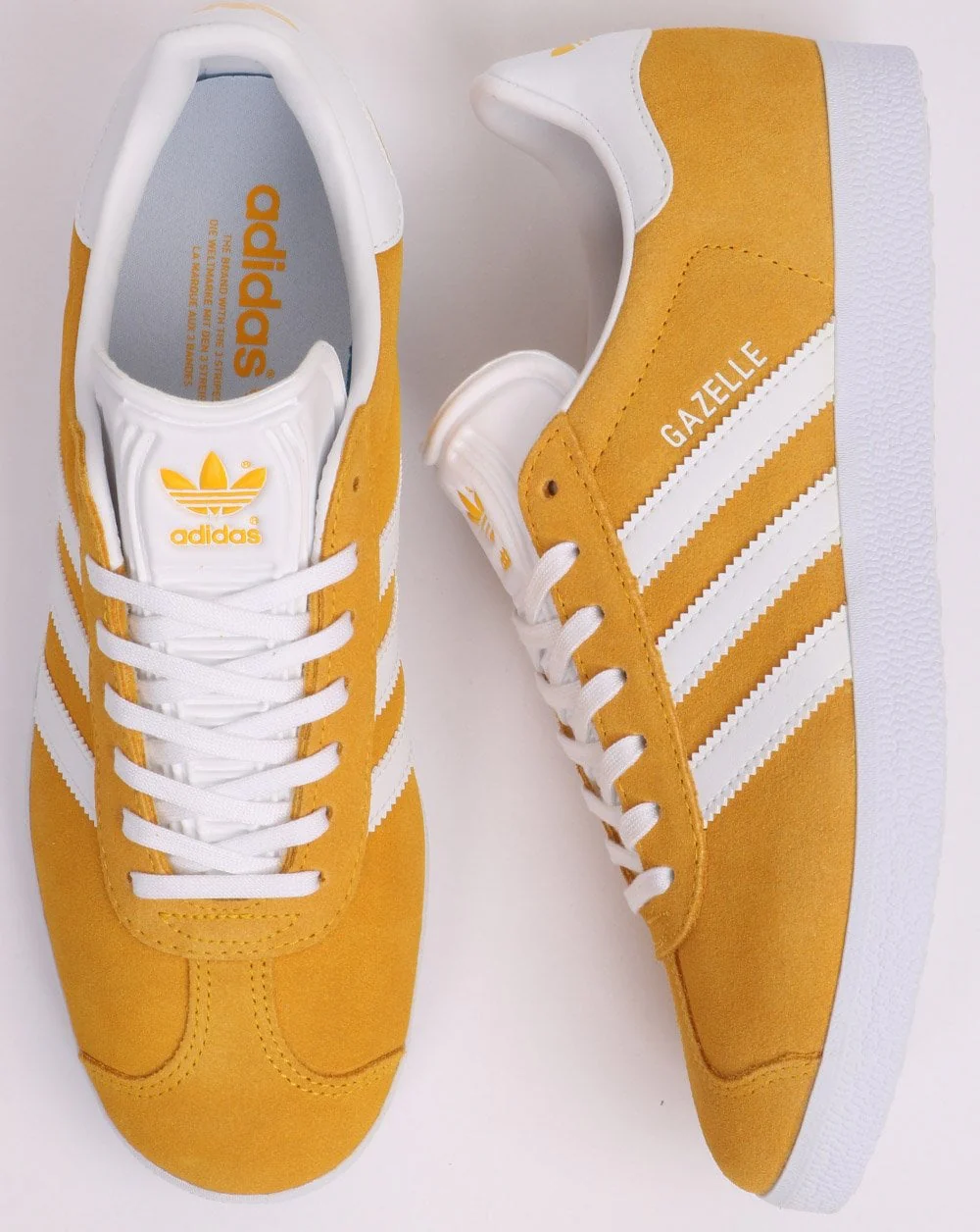 Adidas Gazelle Trainers Golden Yellow/White - Image 2