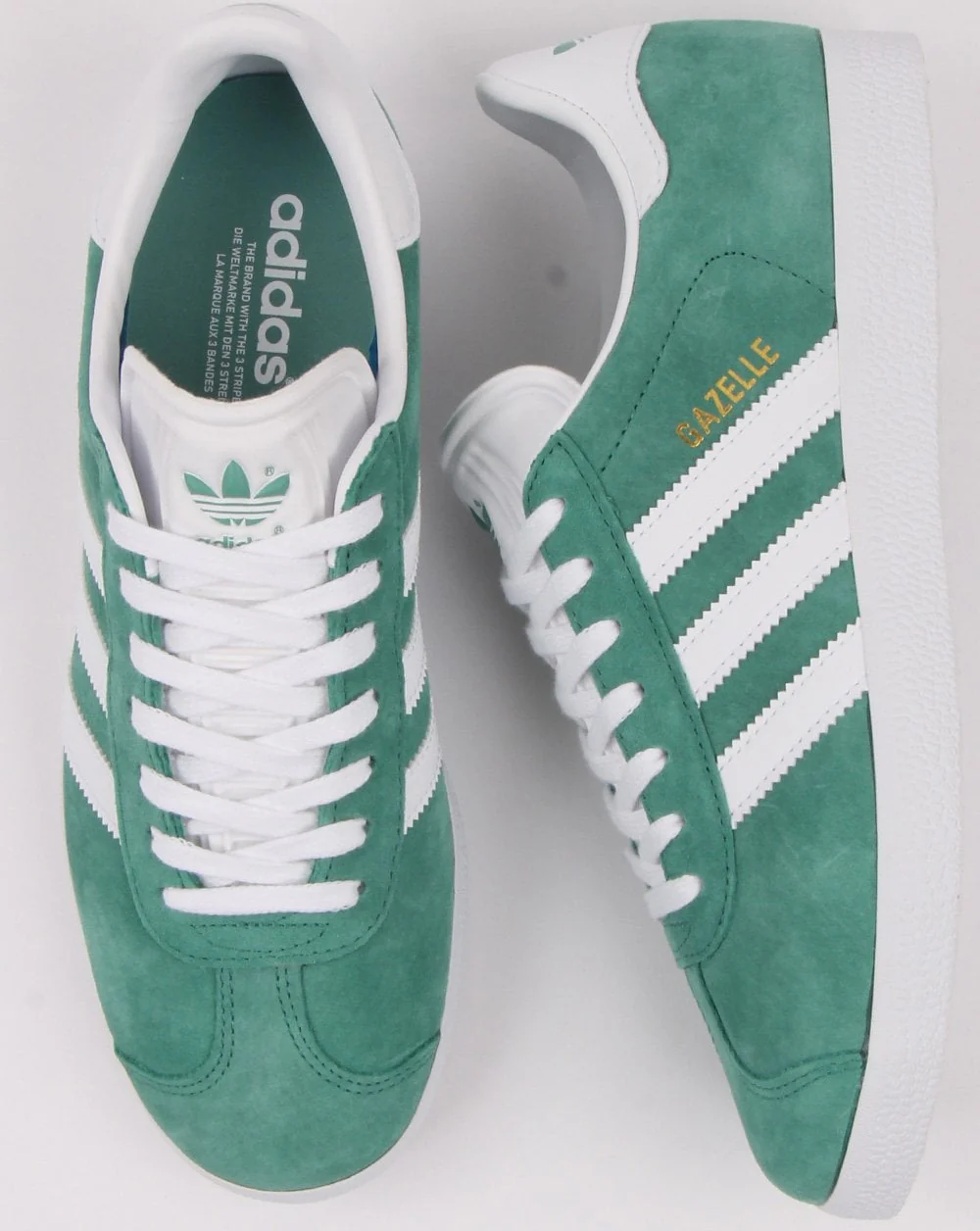 Adidas Gazelle Trainers Light Green/White - Image 2