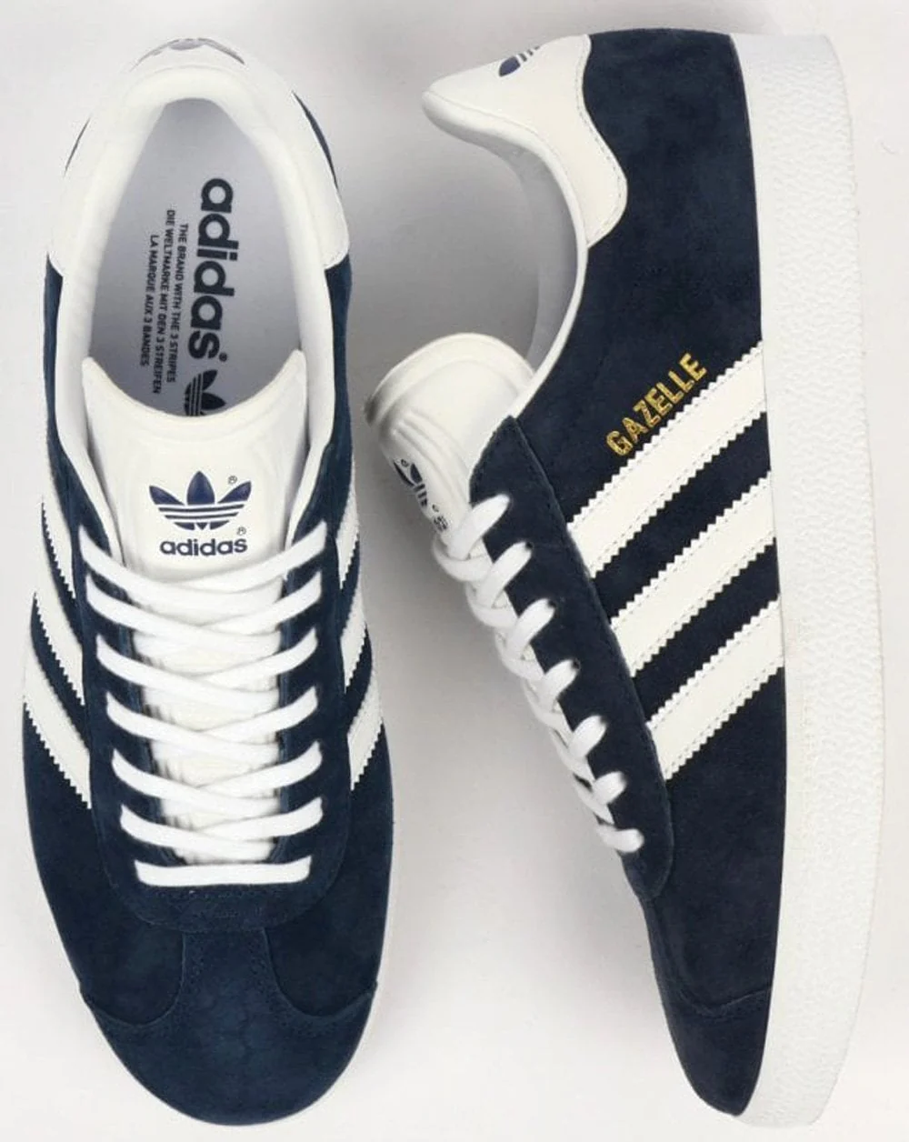 Adidas Gazelle Trainers Navy/White - Image 4