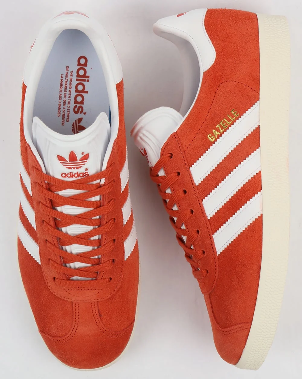 Adidas Gazelle Trainers Vintage Orange/White - Image 3