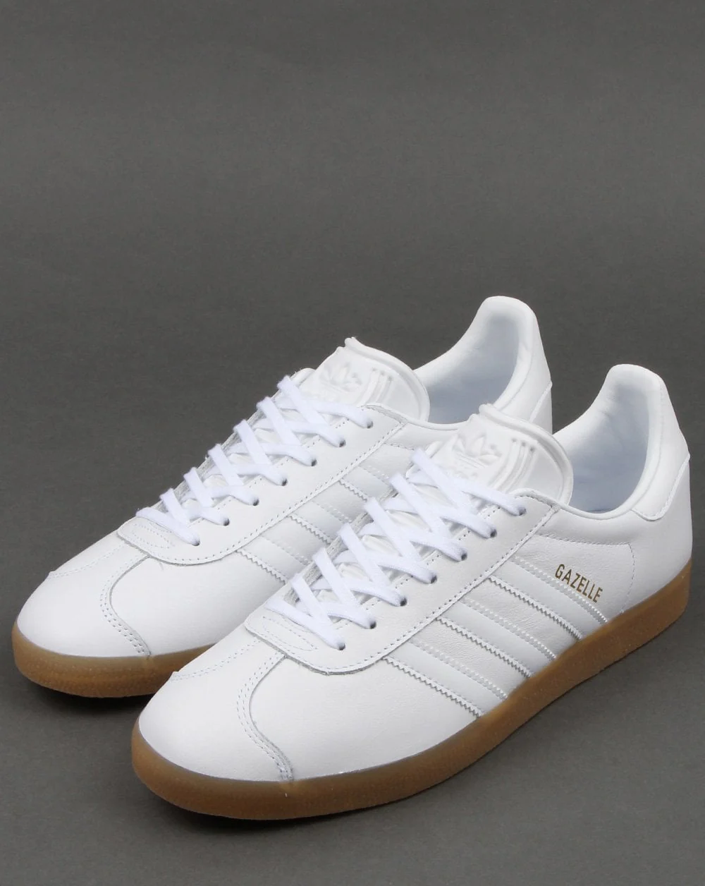 Adidas Gazelle Trainers White Leather - Gum - Image 2