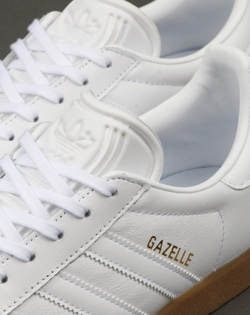 Adidas Gazelle Trainers White Leather - Gum - Image 3