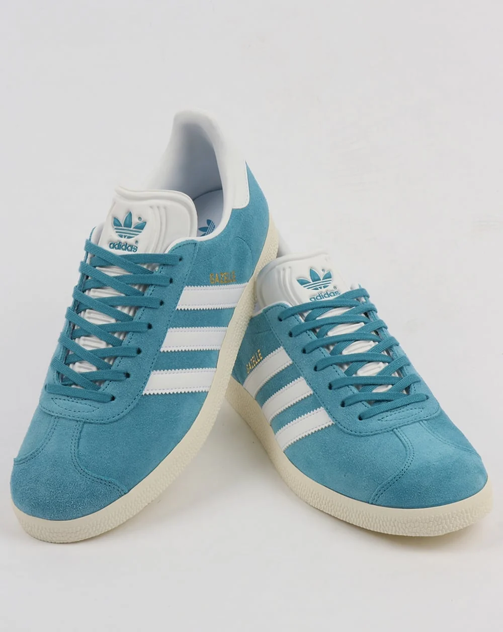 Adidas Gazelle Vintage Trainers Light Blue/White - Image 4