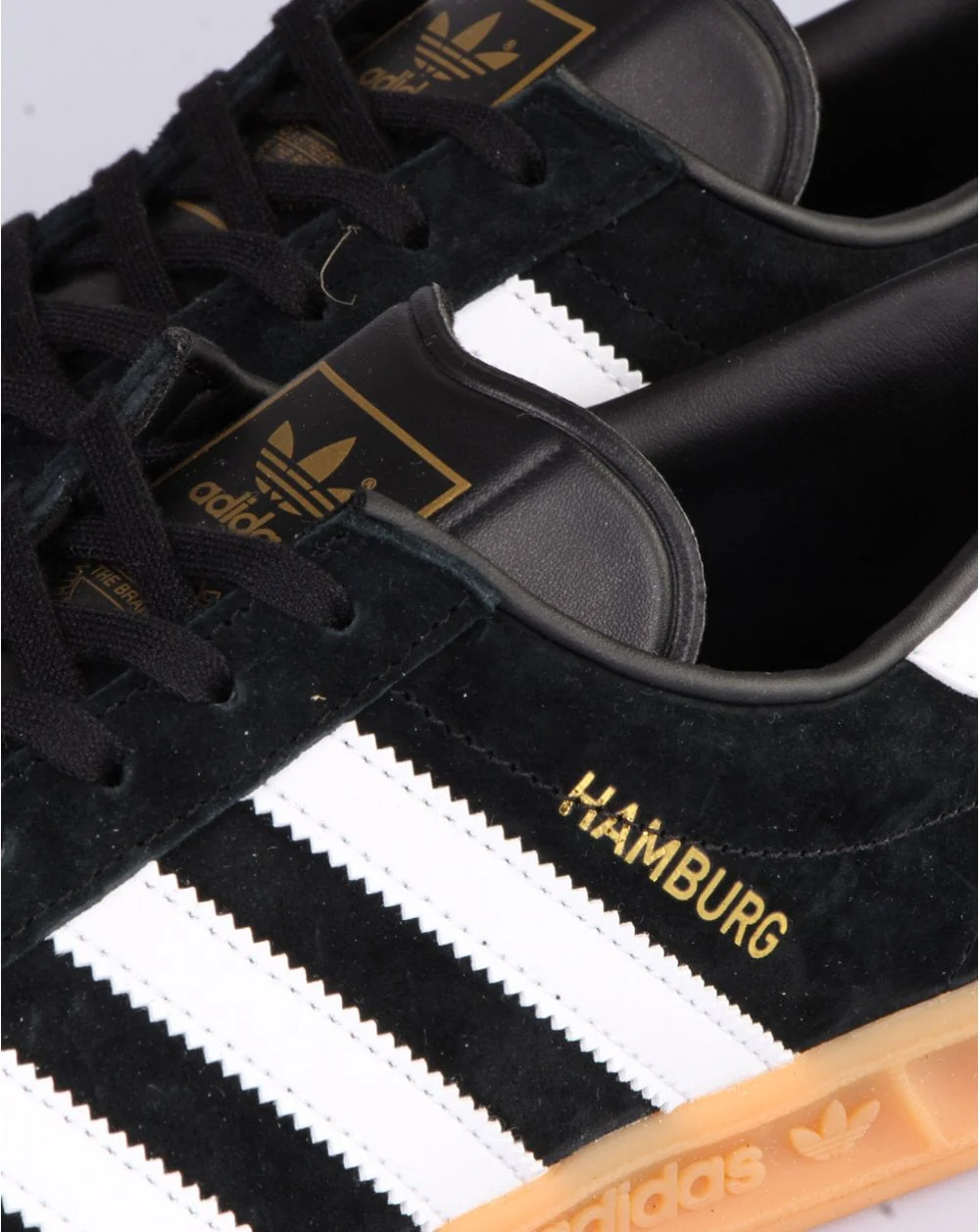 Adidas Hamburg Trainers Black/White/Gum - Image 2