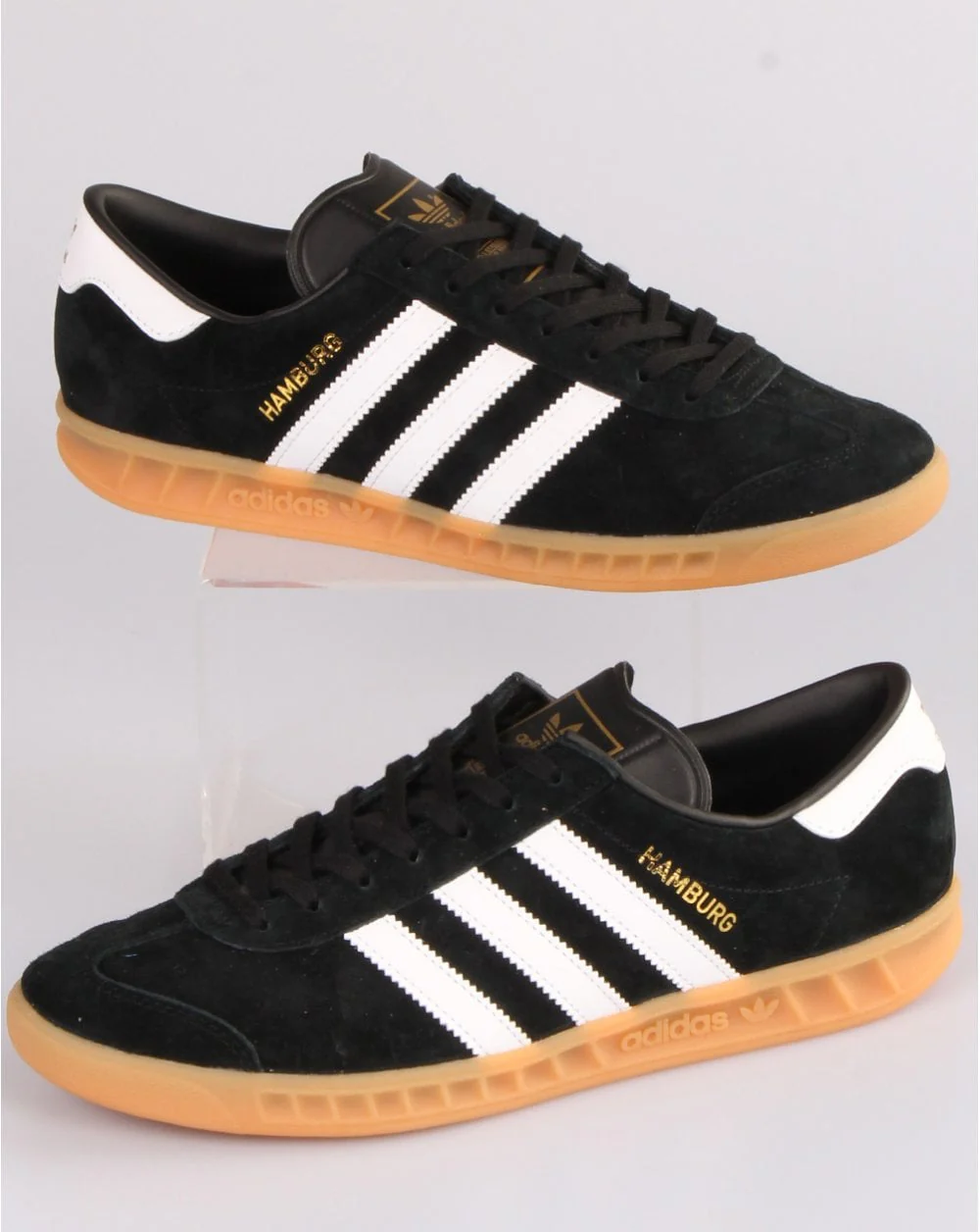 Adidas Hamburg Trainers Black/White/Gum - Image 3