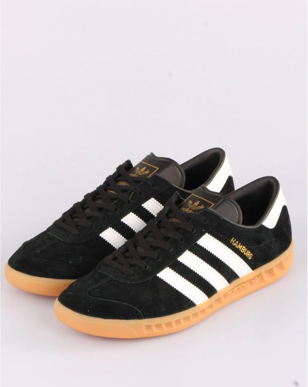Adidas Hamburg Trainers Black/White/Gum - Image 4
