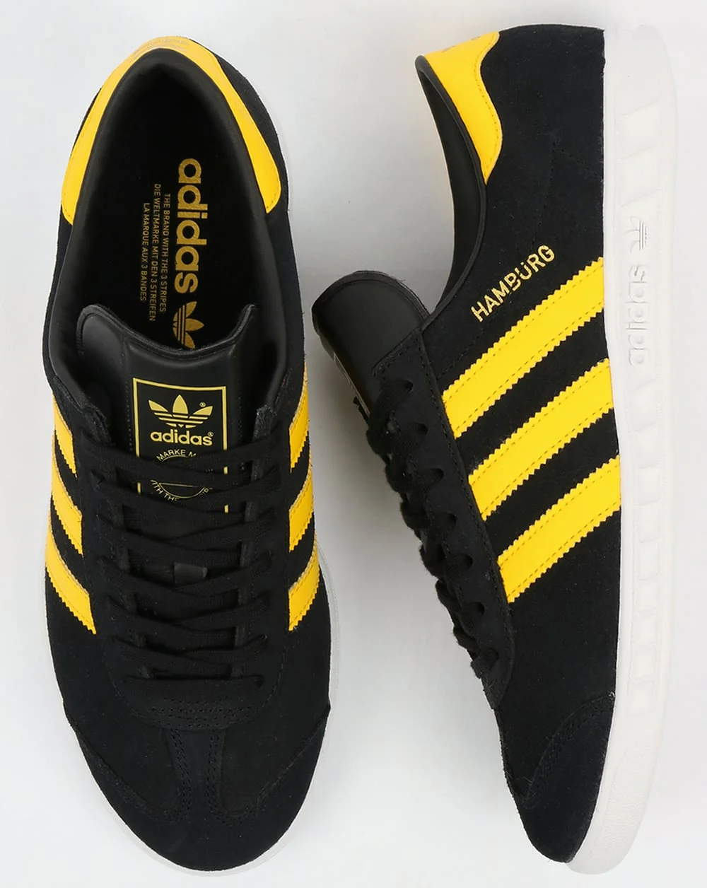 Adidas Hamburg Trainers Black/Yellow/White - Image 2