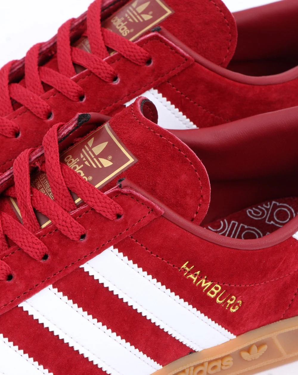 Adidas Hamburg Trainers Deep Red/White - Image 2