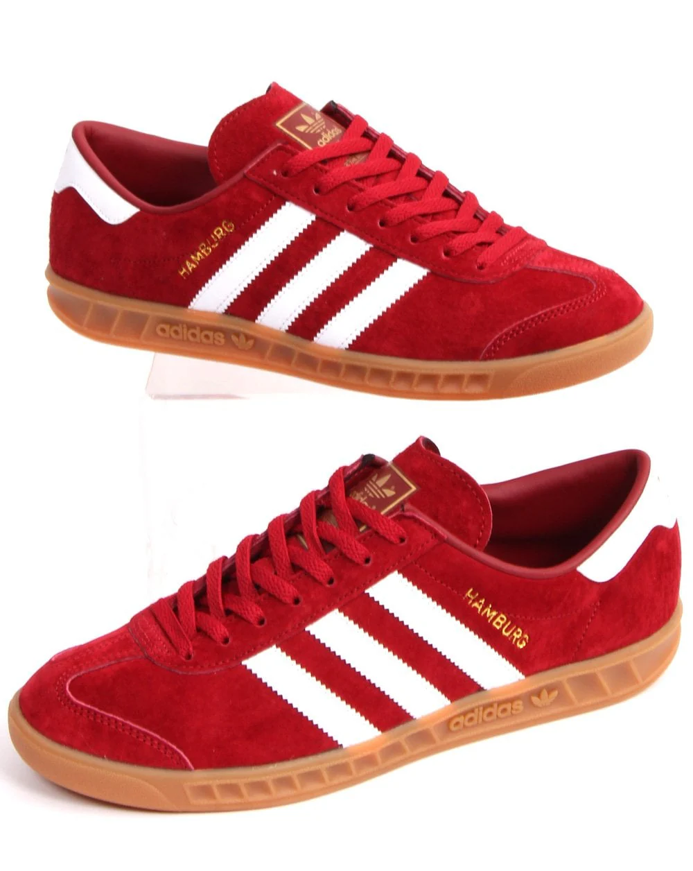 Adidas Hamburg Trainers Deep Red/White - Image 4