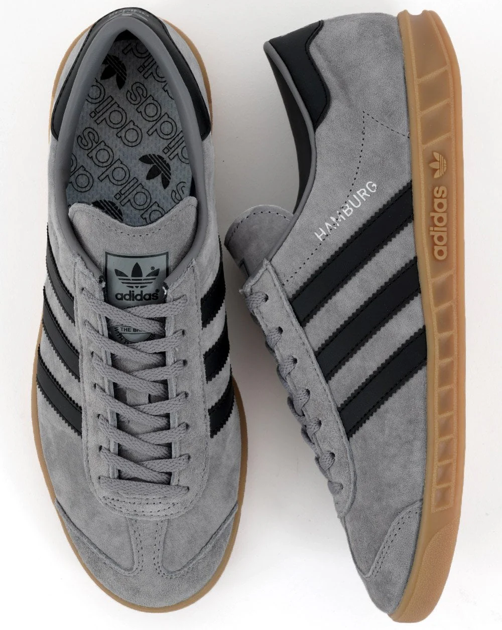 Adidas Hamburg Trainers Grey/Black - Image 3