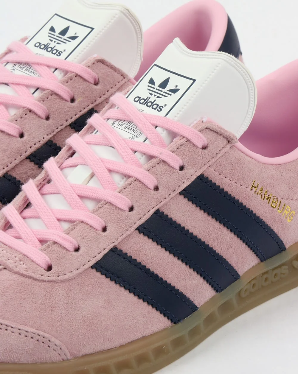 Adidas Hamburg Trainers Light Pink/Dark Blue - Image 4