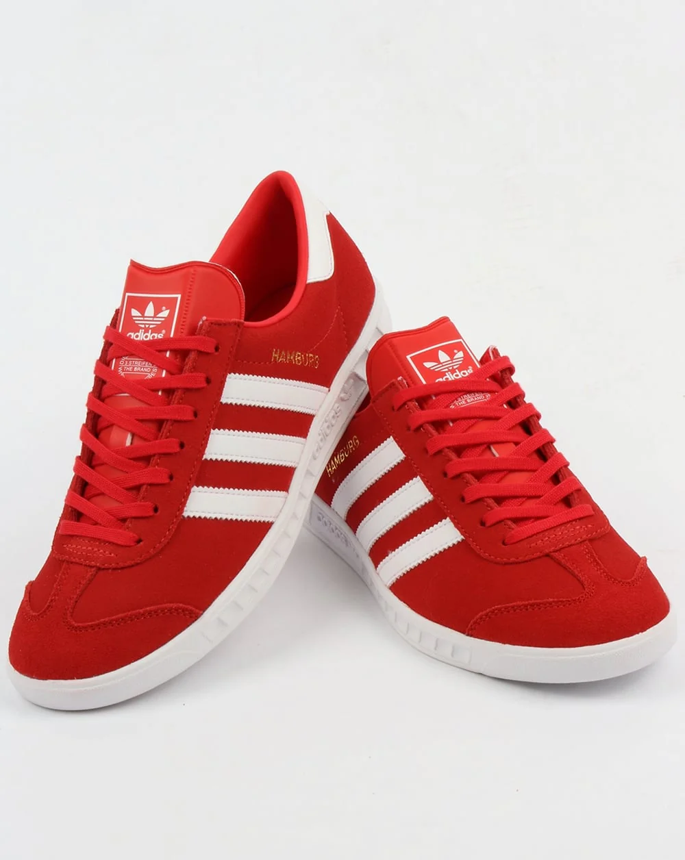 Adidas Hamburg Trainers Red/White - Image 3