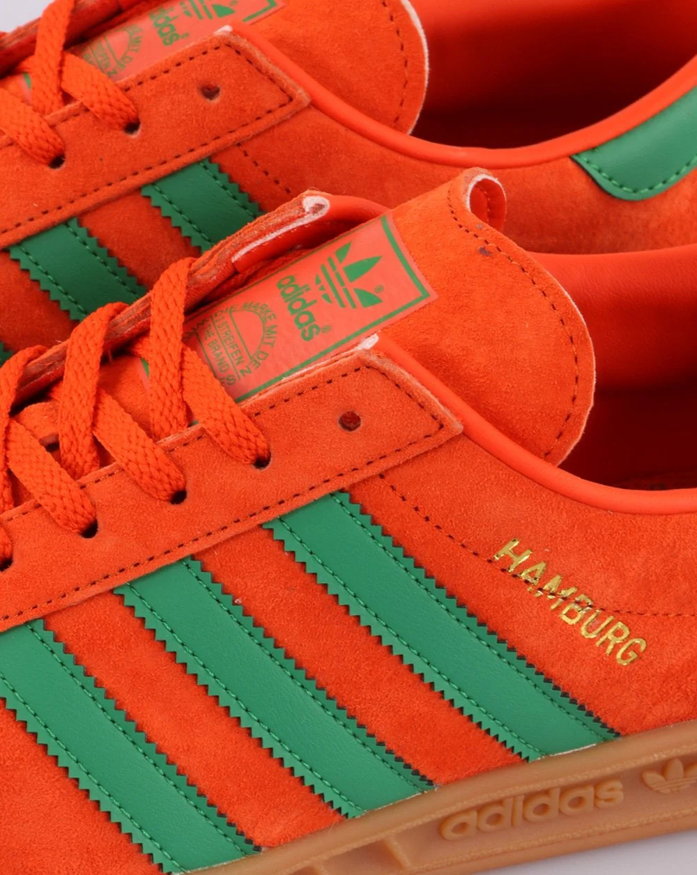 Adidas Hamburg Trainers Vibrant Orange/ Green - Image 5